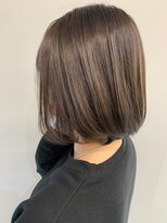 グラム 岡崎南店(gram)&nbsp;丸みボブ＿アッシュカラー＿ハイライト＿透明感＿U24＿８０