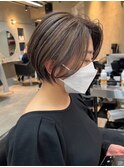 こなれミディ/白髪ぼかしハイライト*レイヤーカット40代/50代