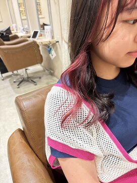 フレーム へアアンドトリートメント 天王寺北口店(FRAME) ピンクイヤリングカラー