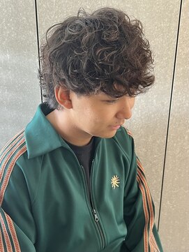 ニアウ 太田店(Niau) メンズナチュラルマッシュウルフクリームパーマプードルパーマ