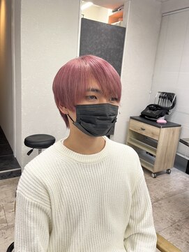 アジールヘア 所沢プロペ通り店(agir hair) ホワイトピンクアッシュ小顔カットマッシュショートブリーチ所沢