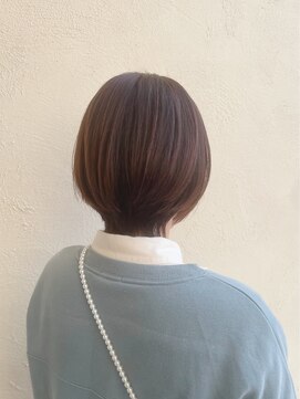 キャパジャストヘアー(CAPA just hair) 襟足はねてかわいいショートボブ・ピンクベージュ