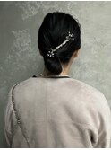 【黒髪ヘアアレンジ】ヘアセット/渋谷/タッセルボブ/黒染め/眉毛