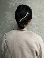 【黒髪ヘアアレンジ】ヘアセット/渋谷/タッセルボブ/黒染め/眉毛