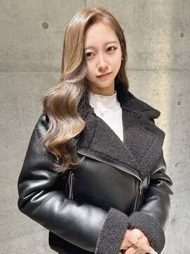 ロンドメリア 天神大名店(Lond Melia) ★丸型逆三角ホワイトグレージュデジタルパーマチェリーブラウン