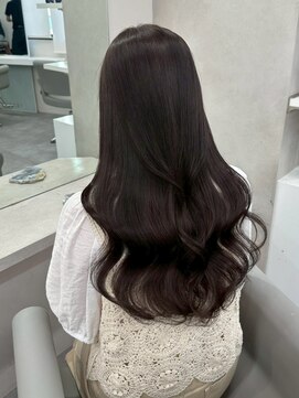 ベレーザ 渋谷(BELEZA) 16402黒髪オリーブグレーラウンドバングレイヤーワンホンヘア