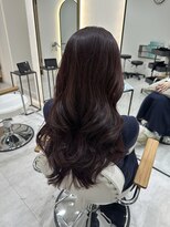 ジーナ 博多筑紫口(Zina) 大人っぽワインレッド×艶巻き【福田れん】博多美容室