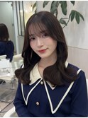 オリーブベージュ×レイヤーカット