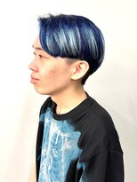 モリオ(morio)&nbsp;ハイブリーチ×ネイビーコントラスト マッシュ