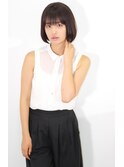 シースルーバング×シンプルボブ