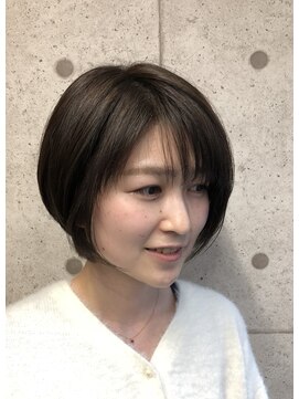 ア セカンド 清藤美容室第弐號(a sekand) [底明度カラーでも透明感を☆]カーキアッシュ×ショートボブ♪