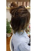 おだんご風ハーフアップ