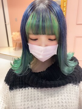 シェリエ(Cherie) ネイビーブルー/モスグリーン/グリーンインナー/寒色インナー