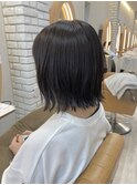 ブルーベージュ【切りっぱなし】【外ハネボブ】20代30代