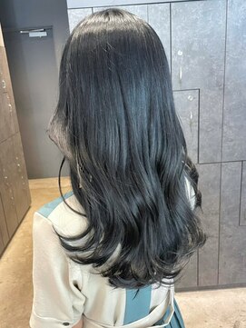 アルバム 銀座(ALBUM GINZA) ブルーブラック_グレージュカラーボブウルフ_ba419632