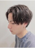 ツイストスパイラルパーマ/センターパート/メンズショート