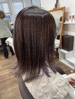 ヘアー ワンアビル(Hair One Abile) くびれミディイヤリングカラーアッシュピンク×パープル