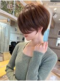 ショート×ハイライト白髪ぼかし×マチルダボブ[心斎橋]
