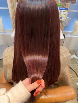 サード(ThairD) 髪質改善/縮毛矯正/ベビーピンク/レイヤーロング/30代40代50代