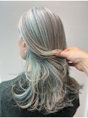 白髪だからこそできるアイスグリーンなハイライト 白髪活かし