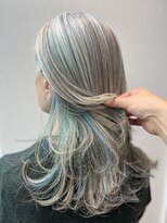 白髪だからこそできるアイスグリーンなハイライト 白髪活かし