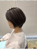 ウィービングカラーオリーブベージュくびれショートレイヤー