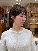 前髪あり/ショートカット/マッシュ/骨格補正/恵比寿/大人ヘア
