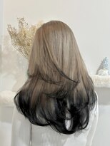 アンドソー 池袋(&so.)&nbsp;エンドカラー/裾カラー/グレージュ/バタフライレイヤー