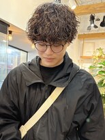 ミモザワークス(Mimosa Works)&nbsp;波巻きパーマ　マッシュ　メンズパーマ