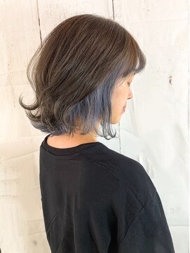 セシルヘアー JR尼崎店(Cecil hair) ホワイトグレージュインナーブルー
