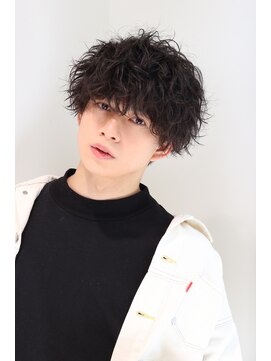 ネイビー(NAVY) ウェーブ スパイラルミックスパーマ