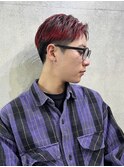 【赤髪短髪】レッドエンドカラー×刈り上げ短髪