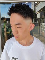 アルフレッド 平針店(alfRed)&nbsp;フェードカット 黒髪 アップバング　ビジネスマン