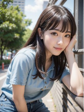 オルク 札幌大通(Orque) ストレートワンカールレイヤー 柔らかシアベージュ髪質改善