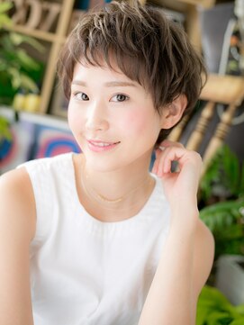 カバーヘア ブリス 川口(COVER HAIR bliss) 大人かわいいくせ毛風ハイライト束感ショートc6川口30代40代!