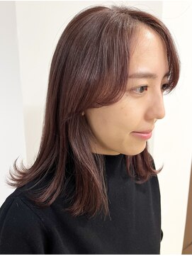 モリオフロムロンドン 松戸店(Morio from London) 【松戸店 アイダ】ブリーチ無しピンクブラウン暖色カラー