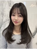 顔周りワンカールレイヤーカット/イメチェンヘアスタイル/韓国
