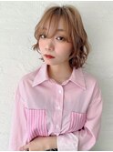 【ミニウルフ】ラフウェーブで可愛いボブ