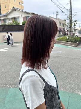 ハグ(HUG) 外ハネ×ワインレッド☆HUG　　西明石