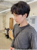 癖毛刈り上げセンターパートニュアンスパーマ癖毛パーマ久屋大通