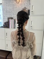 ヘアー アレス(hair ales)&nbsp;編み下ろし　ツインアレンジ　ポニーアレンジ