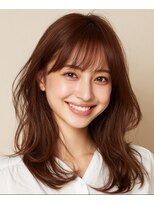 ルシードスタイル アウラ 松戸市五香(LUCIDO STYLE Aura)&nbsp;ラウンドバング×ココアブラウンのナチュラルフェミニン/松戸/柏