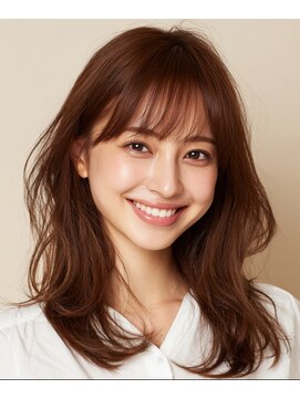 ルシードスタイル アウラ 松戸市五香(LUCIDO STYLE Aura) ラウンドバング×ココアブラウンのナチュラルフェミニン/松戸/柏