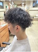 清潔感◎波巻きパーマ×ツーブロックマッシュ#静岡市  