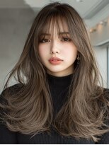 ダル 渋谷/表参道(DAL.)&nbsp;ハッシュカットバタフライカットダークブラウンカーテンバング