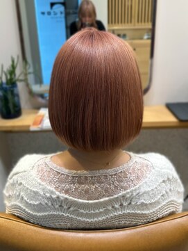 サロンドバン 恵比寿 ピンクベージュ×ぷつっとボブ