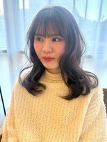 リエットヘアー 西尾市杢左店(Lie-et. hair)&nbsp;透明感アッシュブラウン/レイヤーカット/ミディアム/ウェーブ