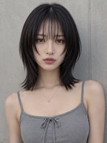 ユーフォリア 新宿通り(Euphoria)&nbsp;レイヤーボブ顏周りカット外ハネボブ艶カラー