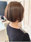 福山市美容室Caaryストレート丸みショートボブ