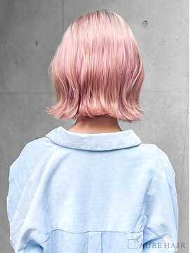 オーブ ヘアー ステラ 筑紫野店(AUBE HAIR stella) シアーピンクの切りっぱなしボブ